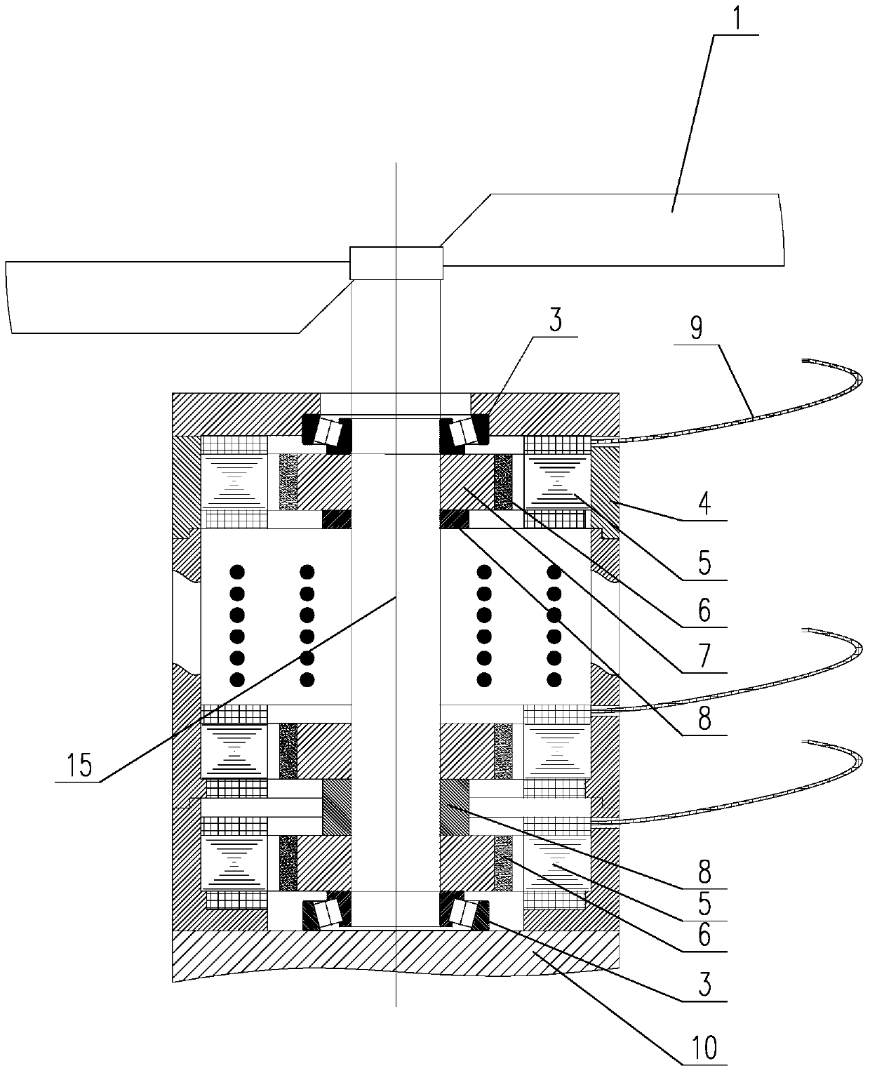 A wind-driven direct-drive generator that adjusts the windward angle of the sail according to the wind direction