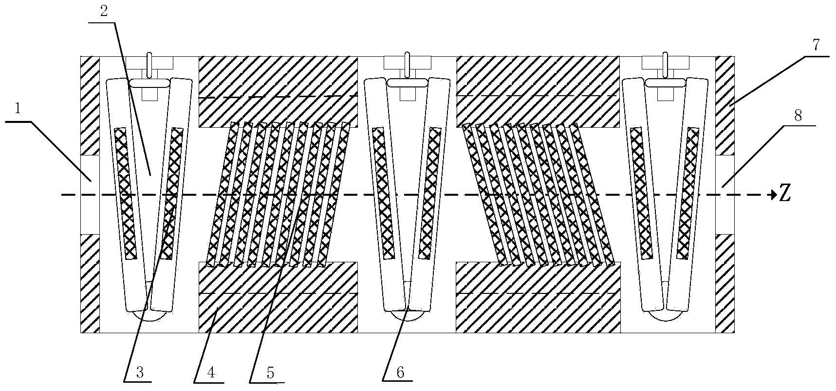 Plug-in piece type adjustable laser attenuation device