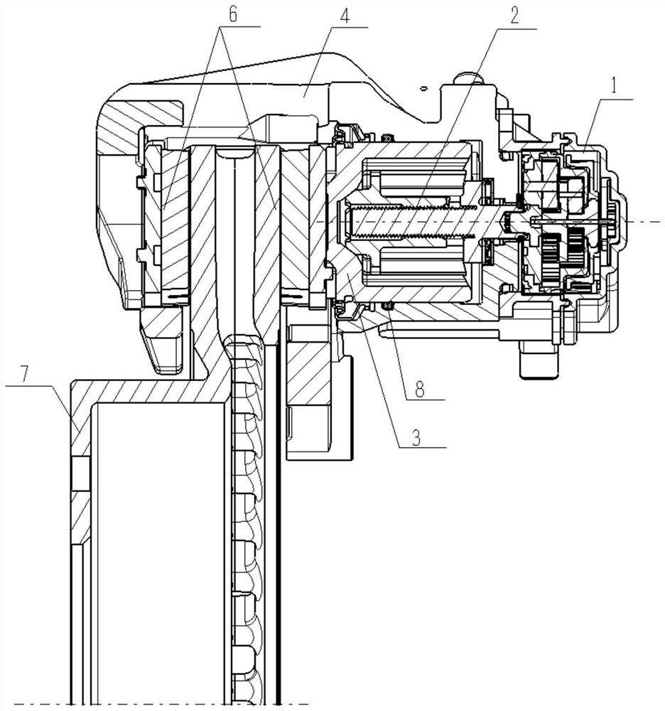 Independent parking EPB brake caliper device