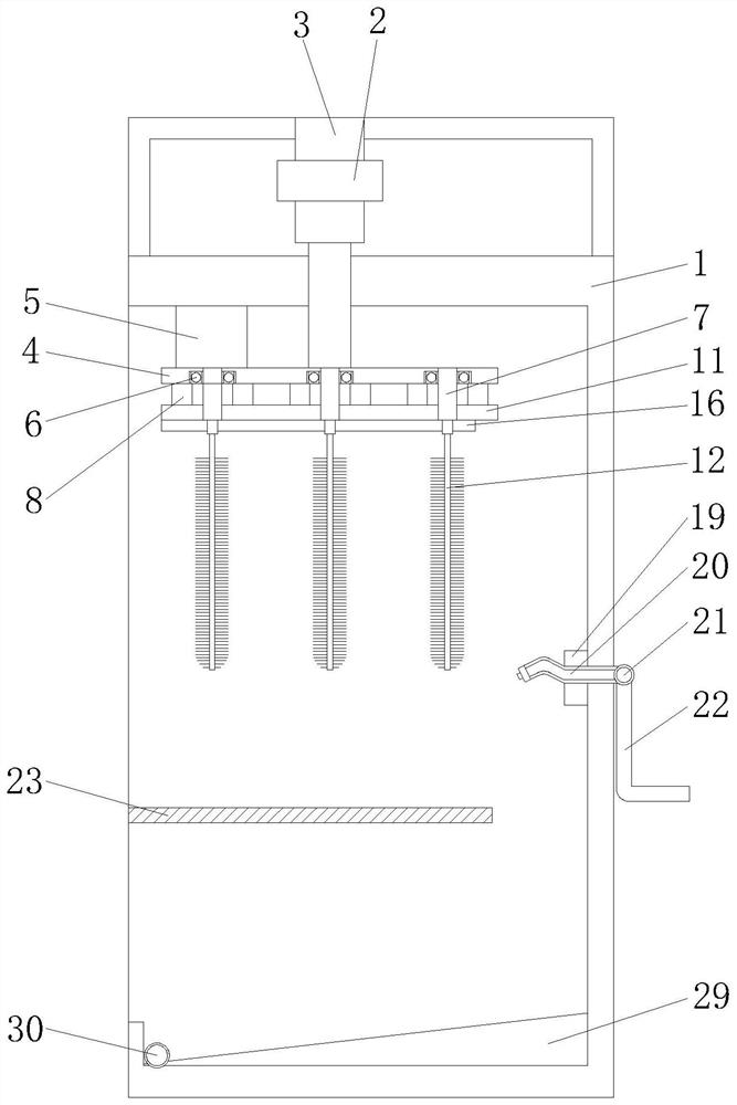 Water washing type automatic batch medical test tube inner wall cleaning device for pneumology department