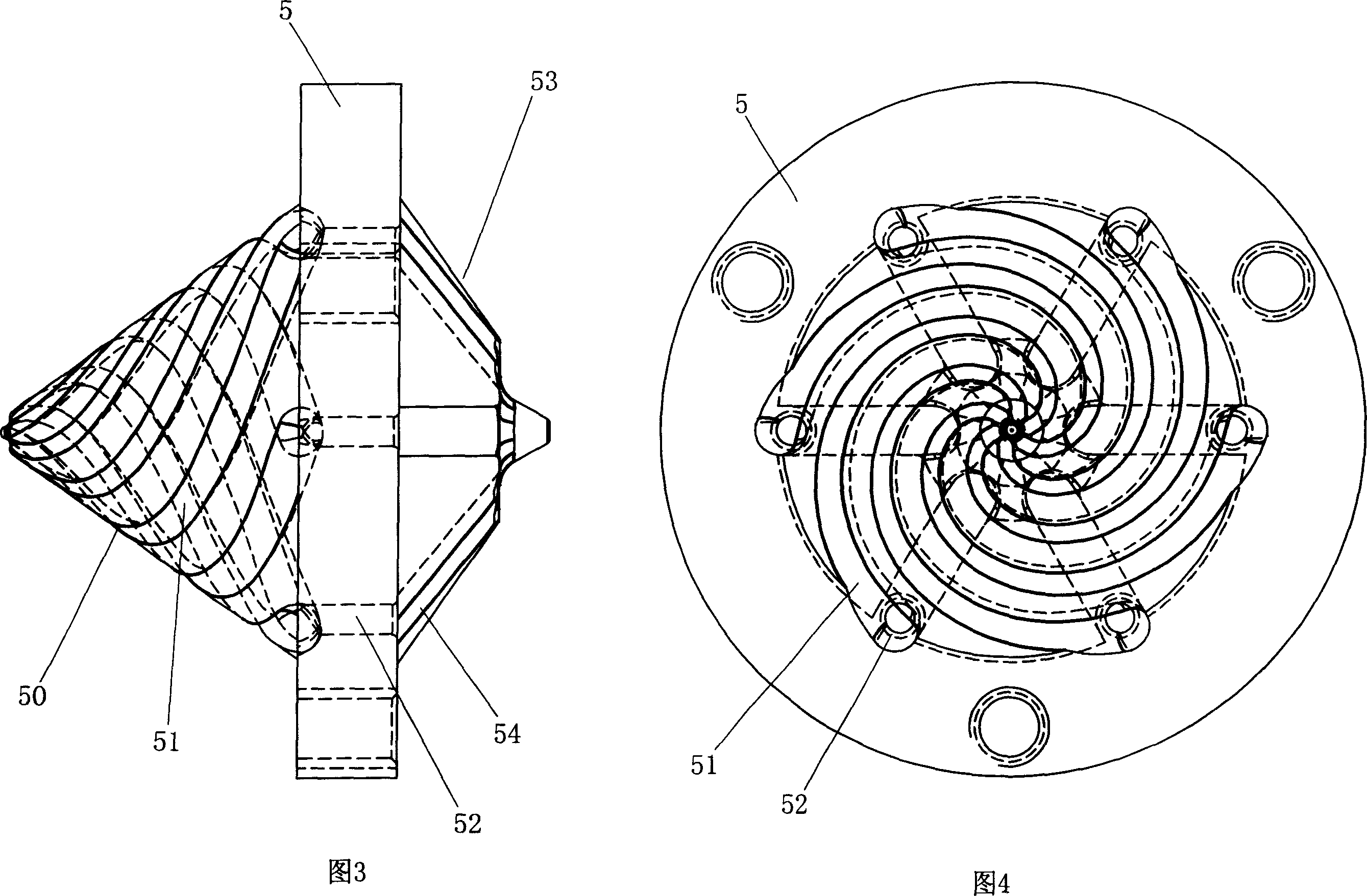 High molecule polymer diversion and rotation device