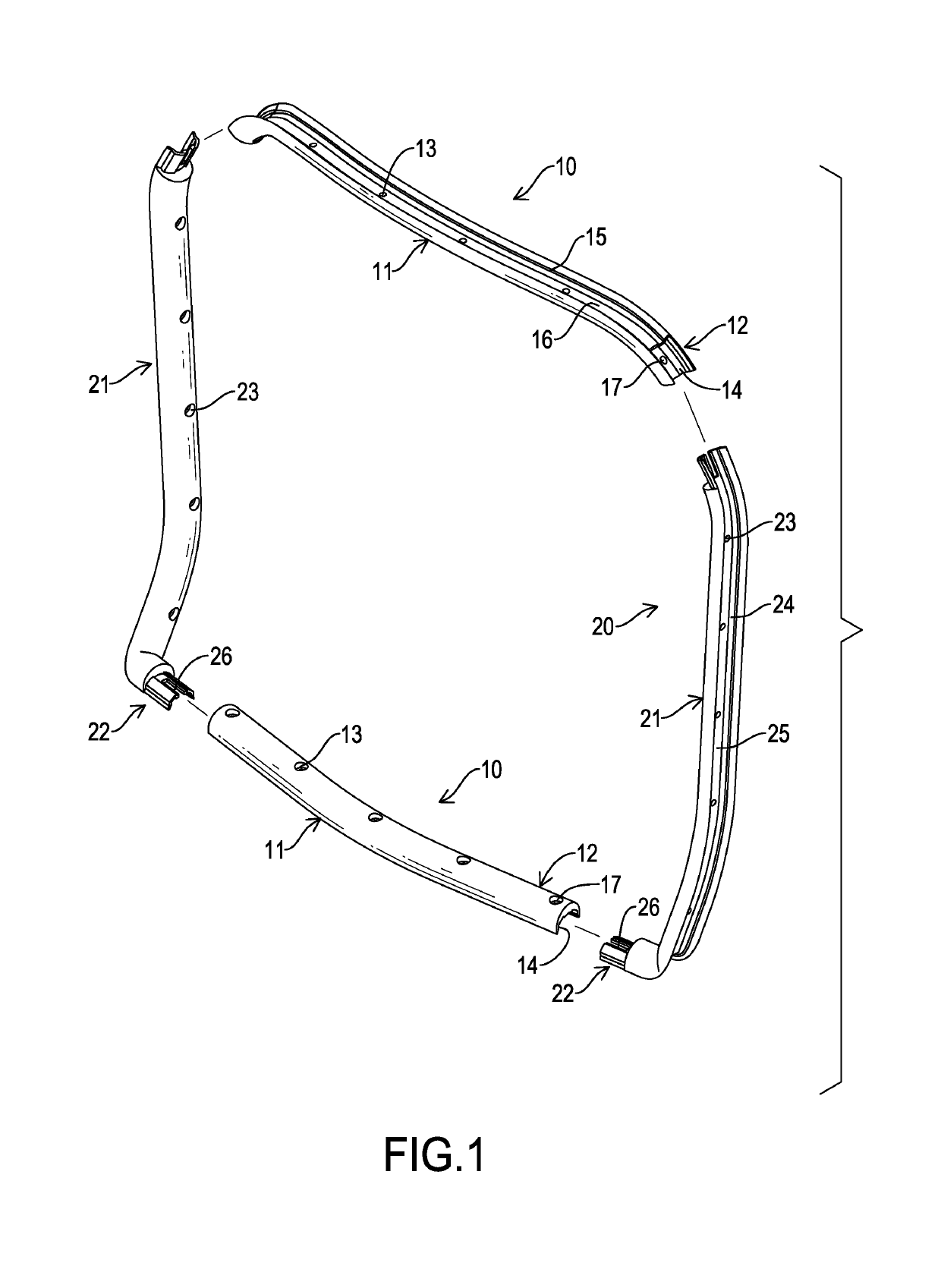 Positioning device for a supporting cloth