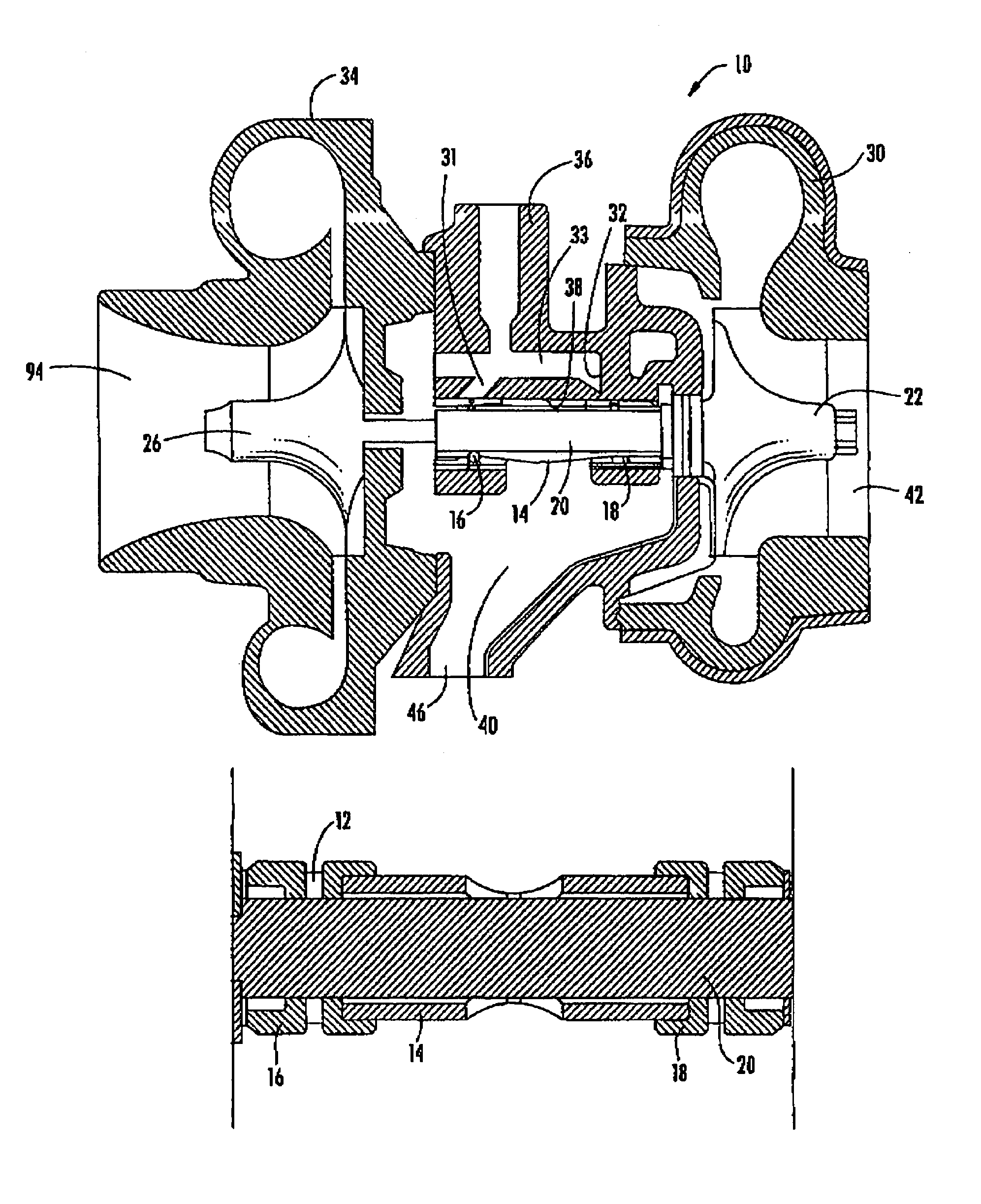 Bearing system for a turbocharger