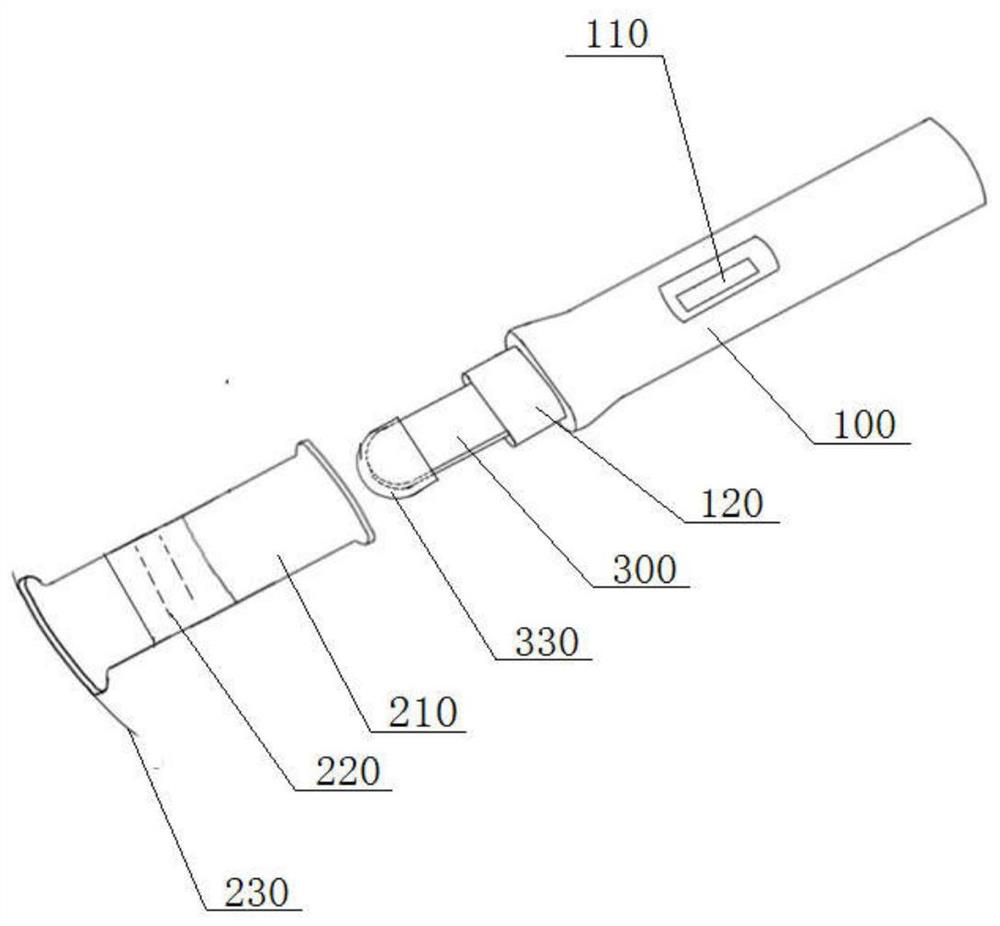 Detection reagent rod with buffer solution