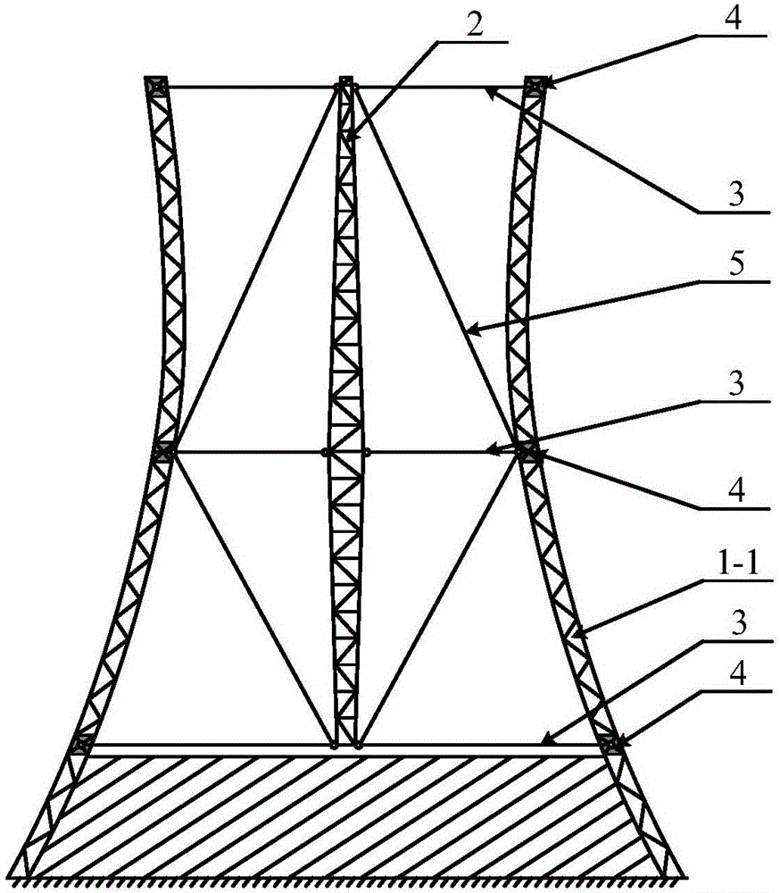 Novel grid cooling tower with crossed steel structure