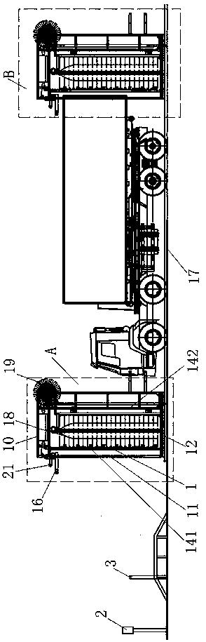 Automatic cleaning and disinfecting equipment inside and outside medical waste transport vehicle