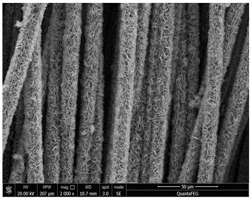 Preparing method for carbon cloth load Ni-S-Se nanosheet array