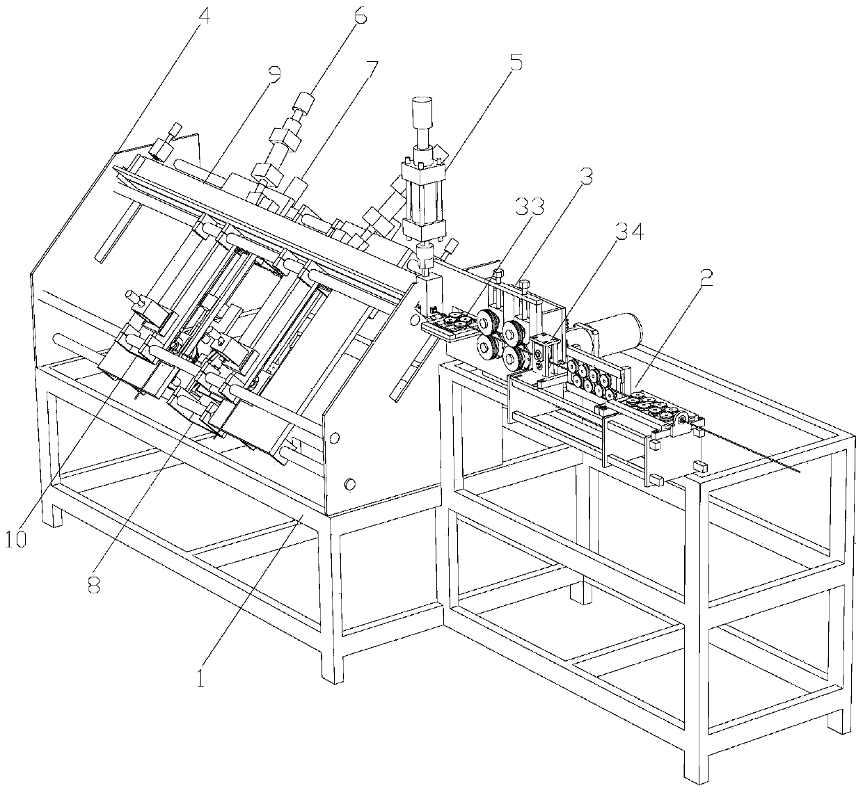 Butt welding all-in-one machine with automatic straightening and frame bending forming function