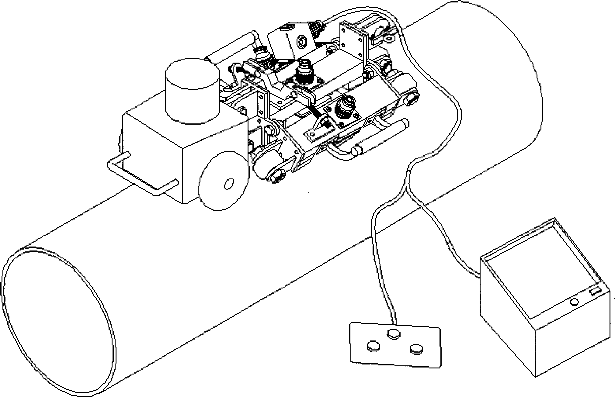 Magnetic leakage detector out of diameter-variable pipe driven by DC generator