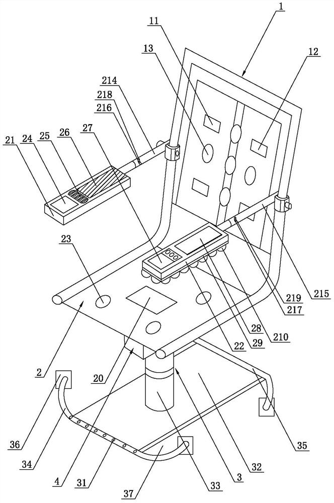 Intelligent student chair with sitting posture monitoring function