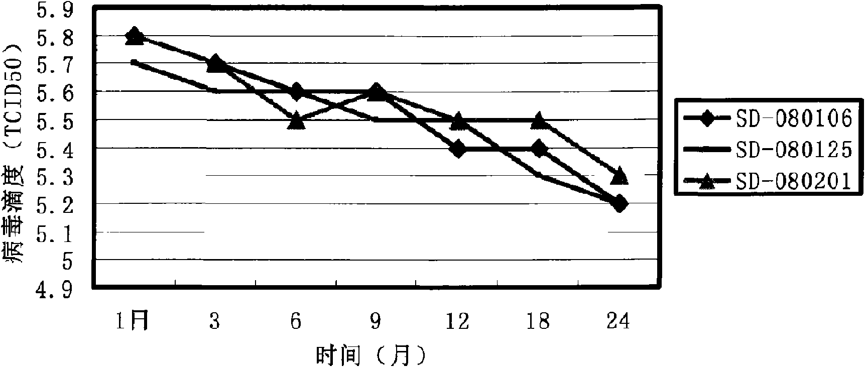 Attenuated live vaccine strain for preventing pig-pig infection breeding and respiratory syndrome