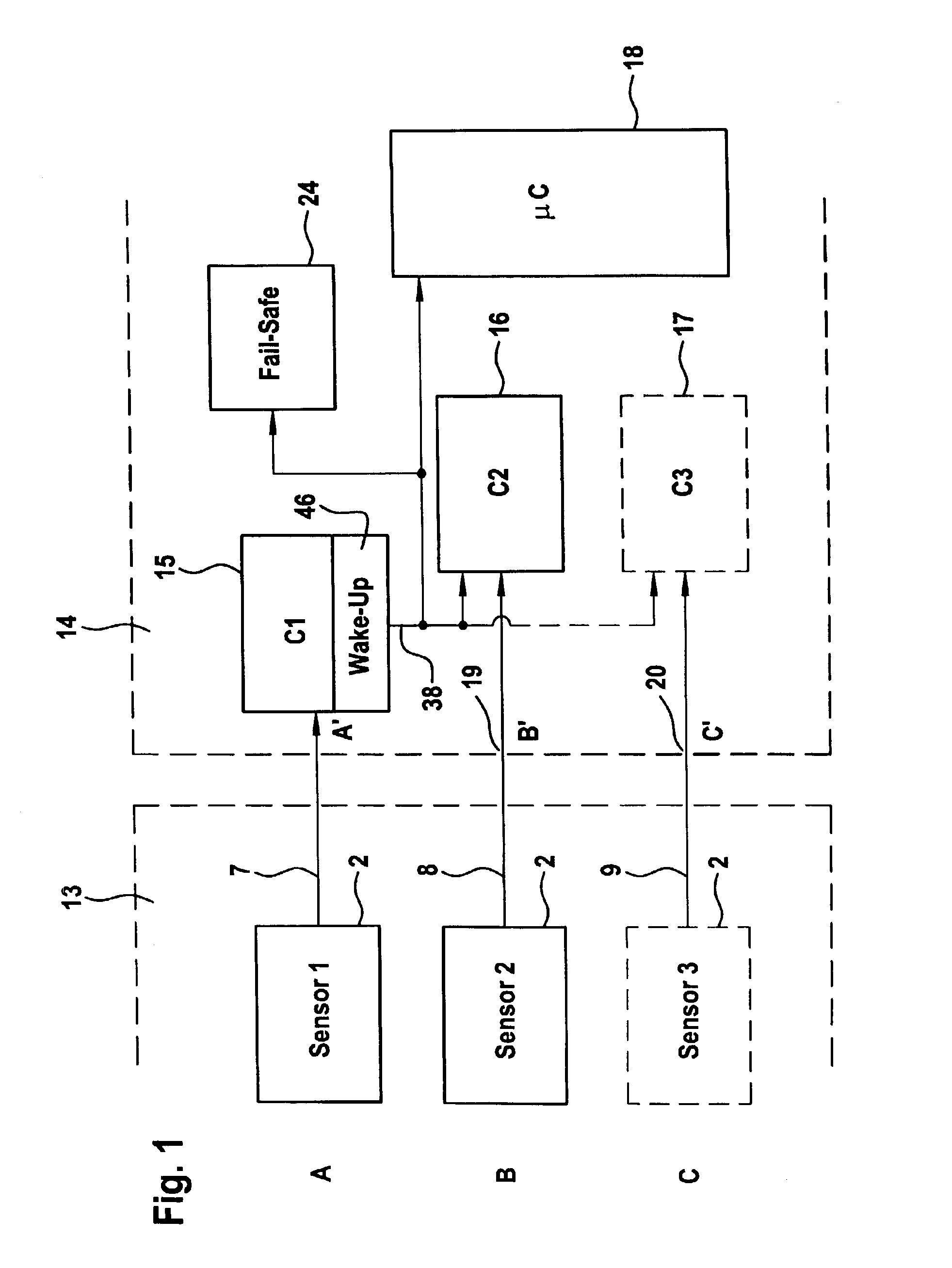 System for transmitting the position of a control element