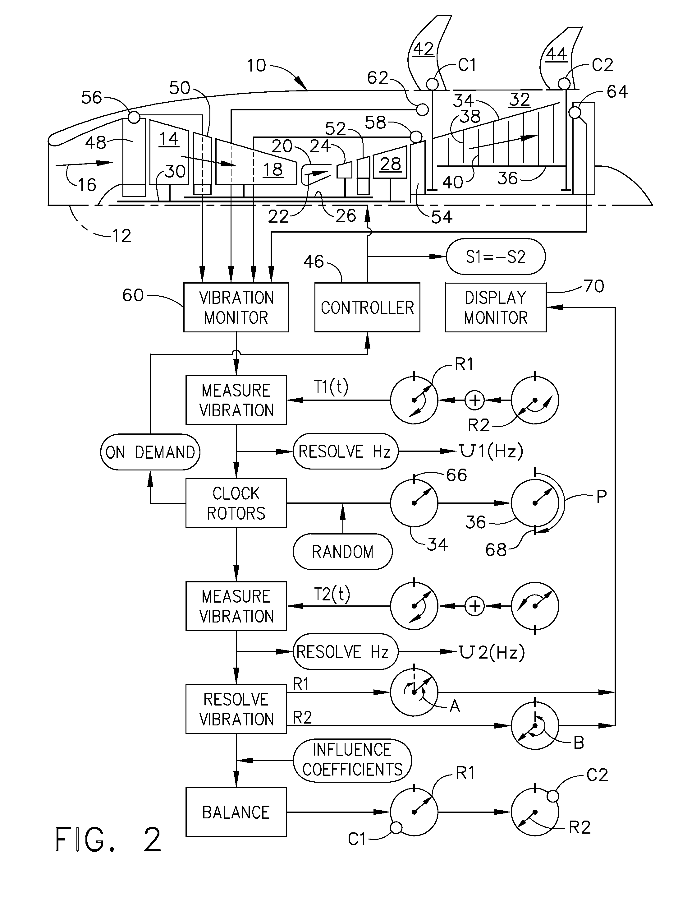 Dual rotor vibration monitoring