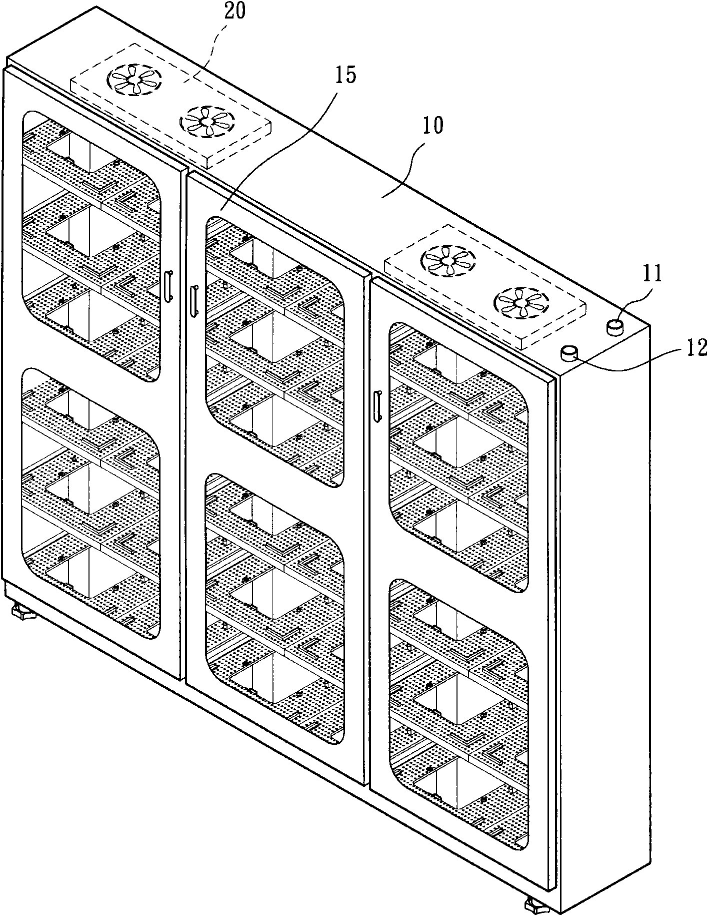 Storage cabinet with pressure stabilization function