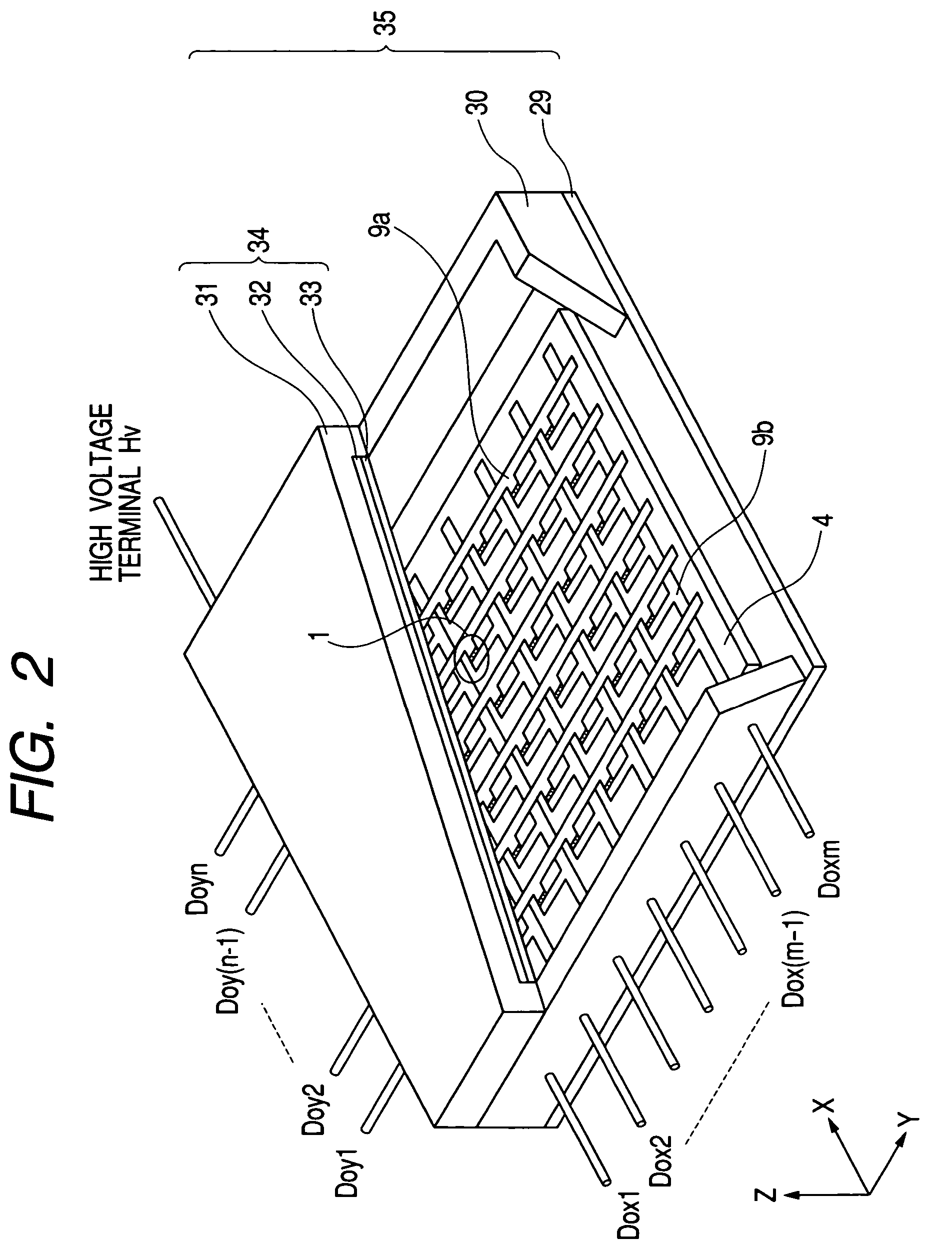 Electron source structure covered with resistance film