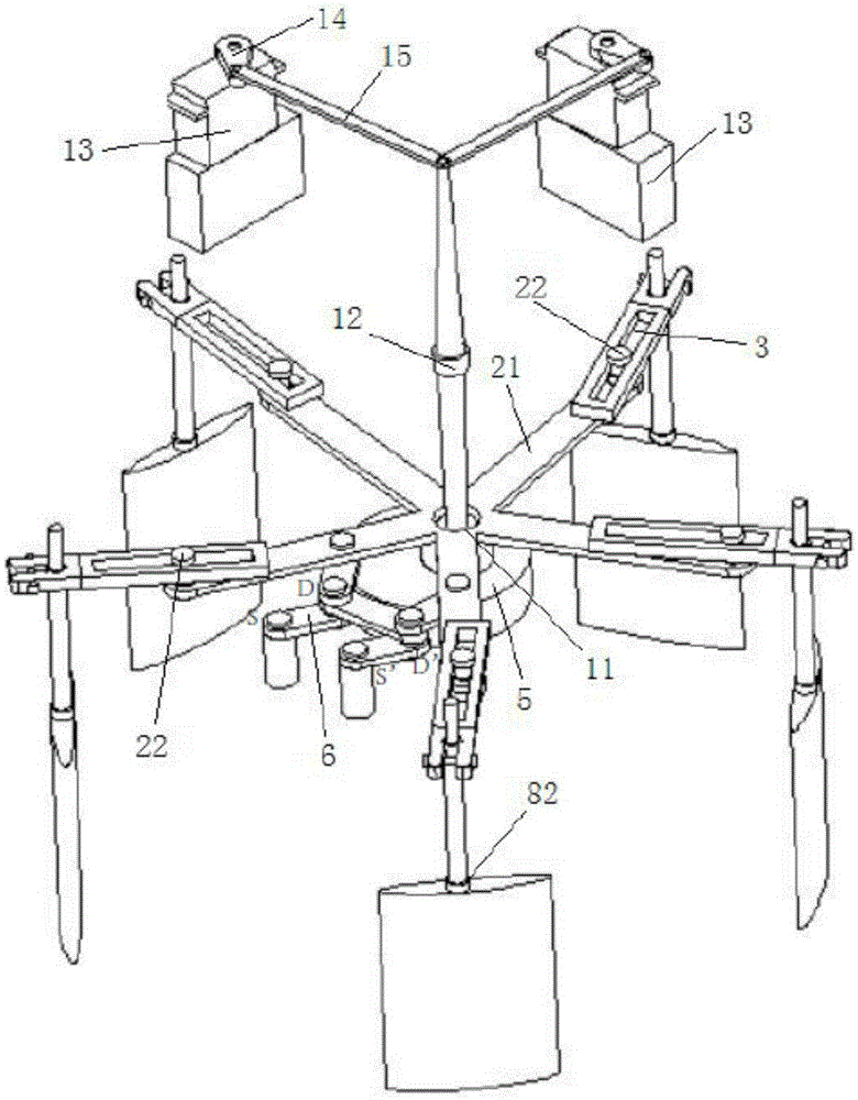 Crank-slider type vane oscillating mechanism and straight-wing propeller comprising same