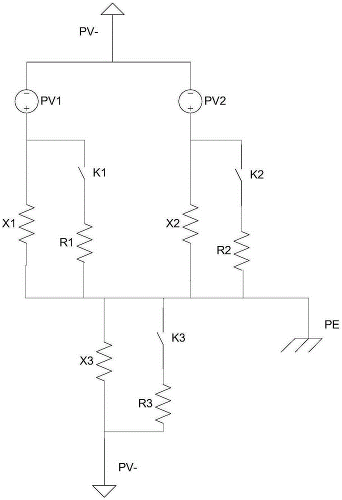 Multipath MPPT input photovoltaic inverter insulation impedance detection device and method