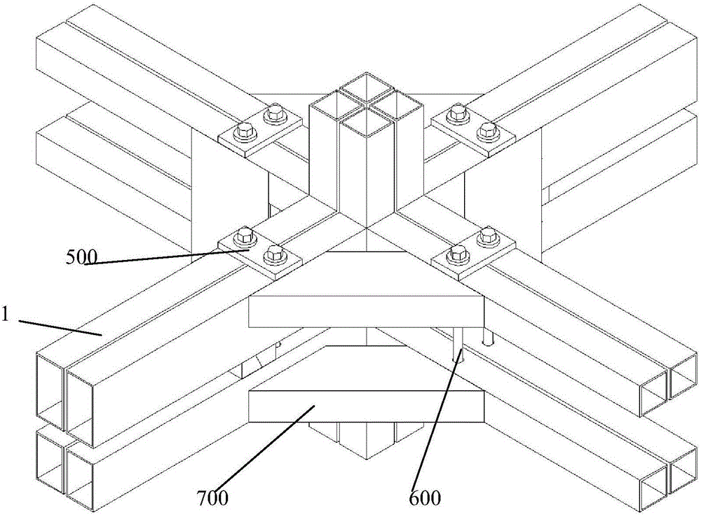 Connection structure of column-supported integrated building modules