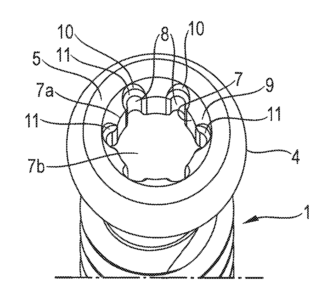 Screw element for use in spinal, orthopedic or trauma surgery and a system of such a screw element and a screw driver adapted thereto