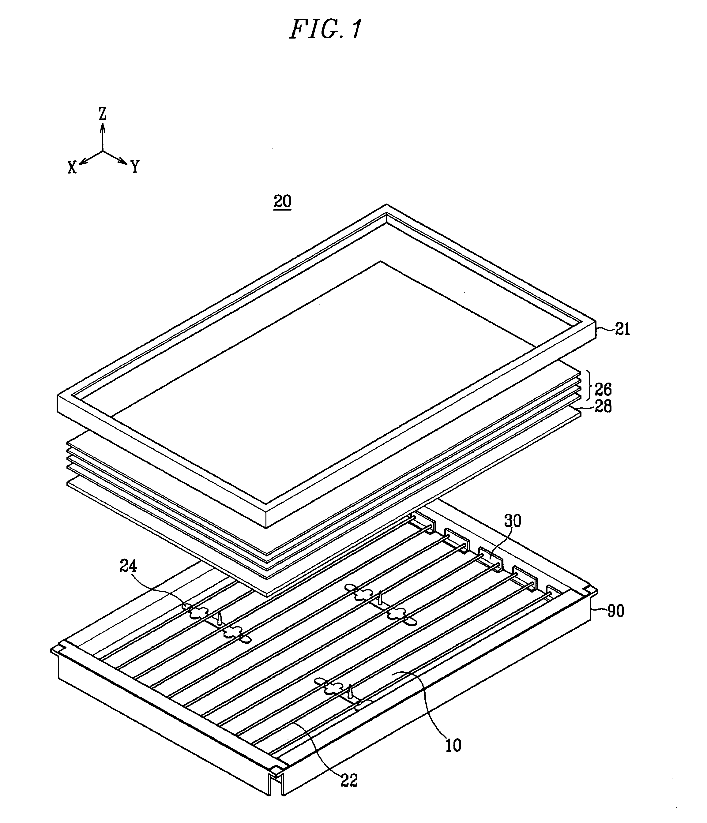 Backlight assembly with simplified structure and display device provided with the same