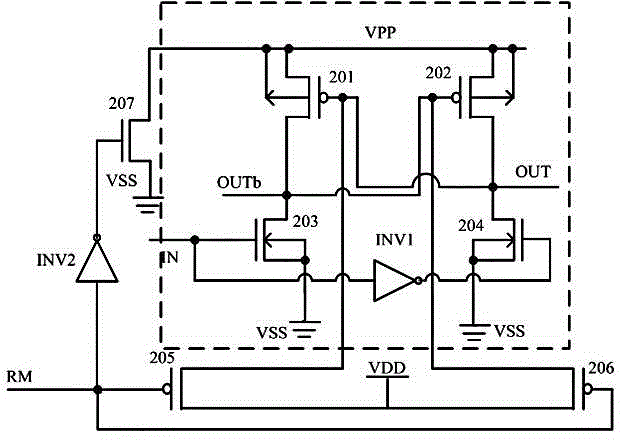 Restoring circuit for lowering negative bias temperature instability of level switching circuit