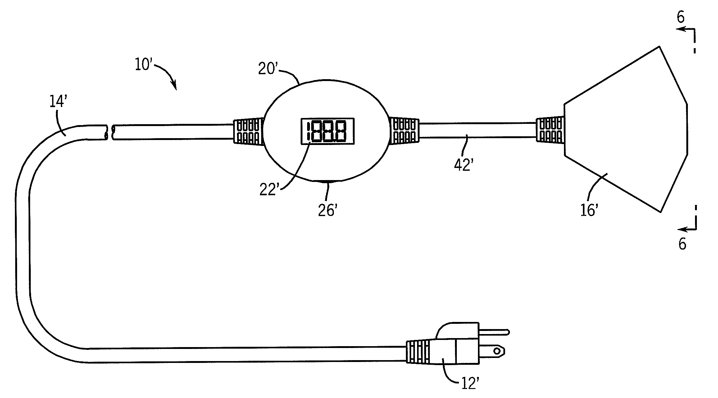 Plug-in amp/watt power meter