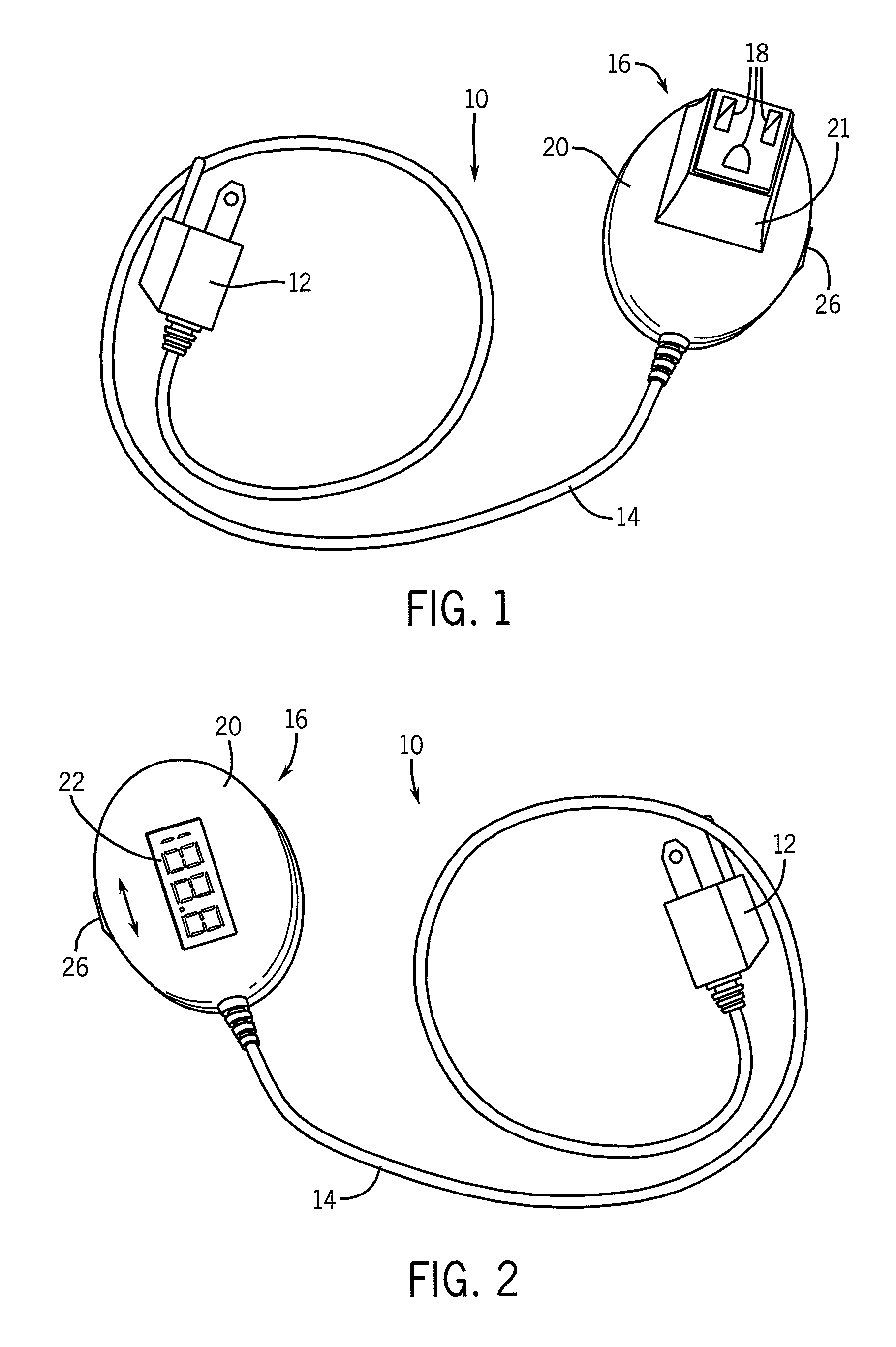 Plug-in amp/watt power meter