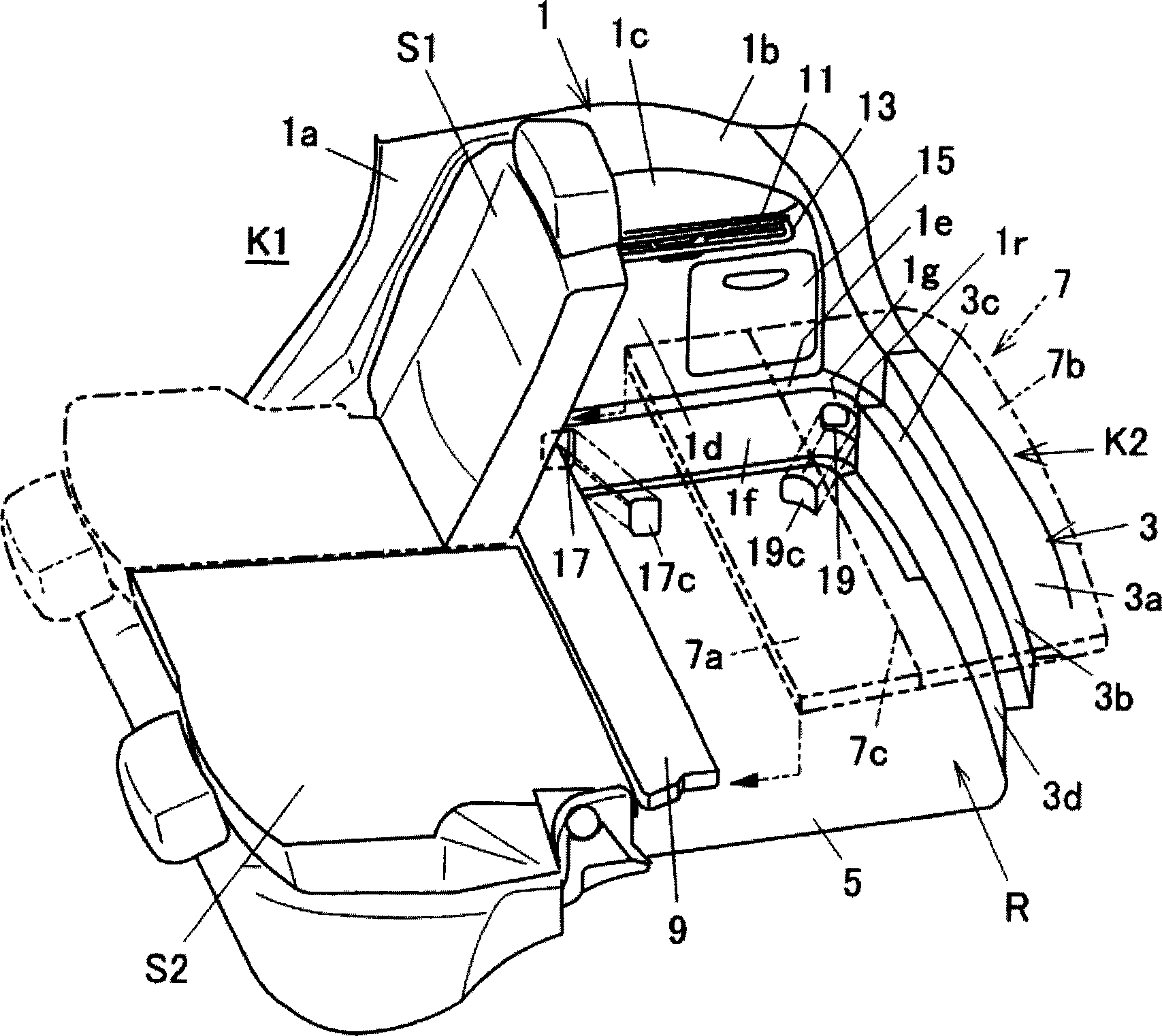 Automobile rear compartment structure