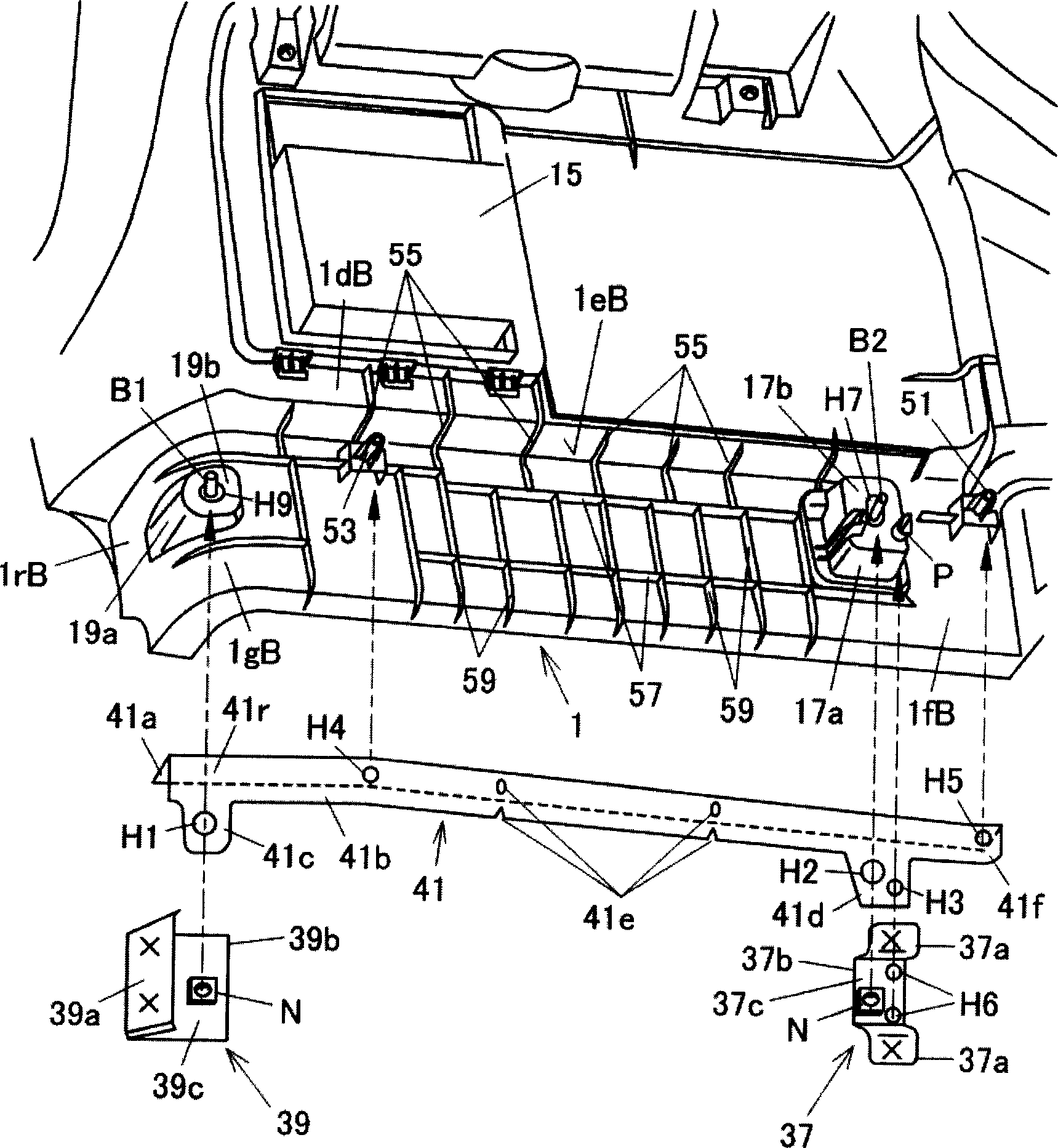 Automobile rear compartment structure