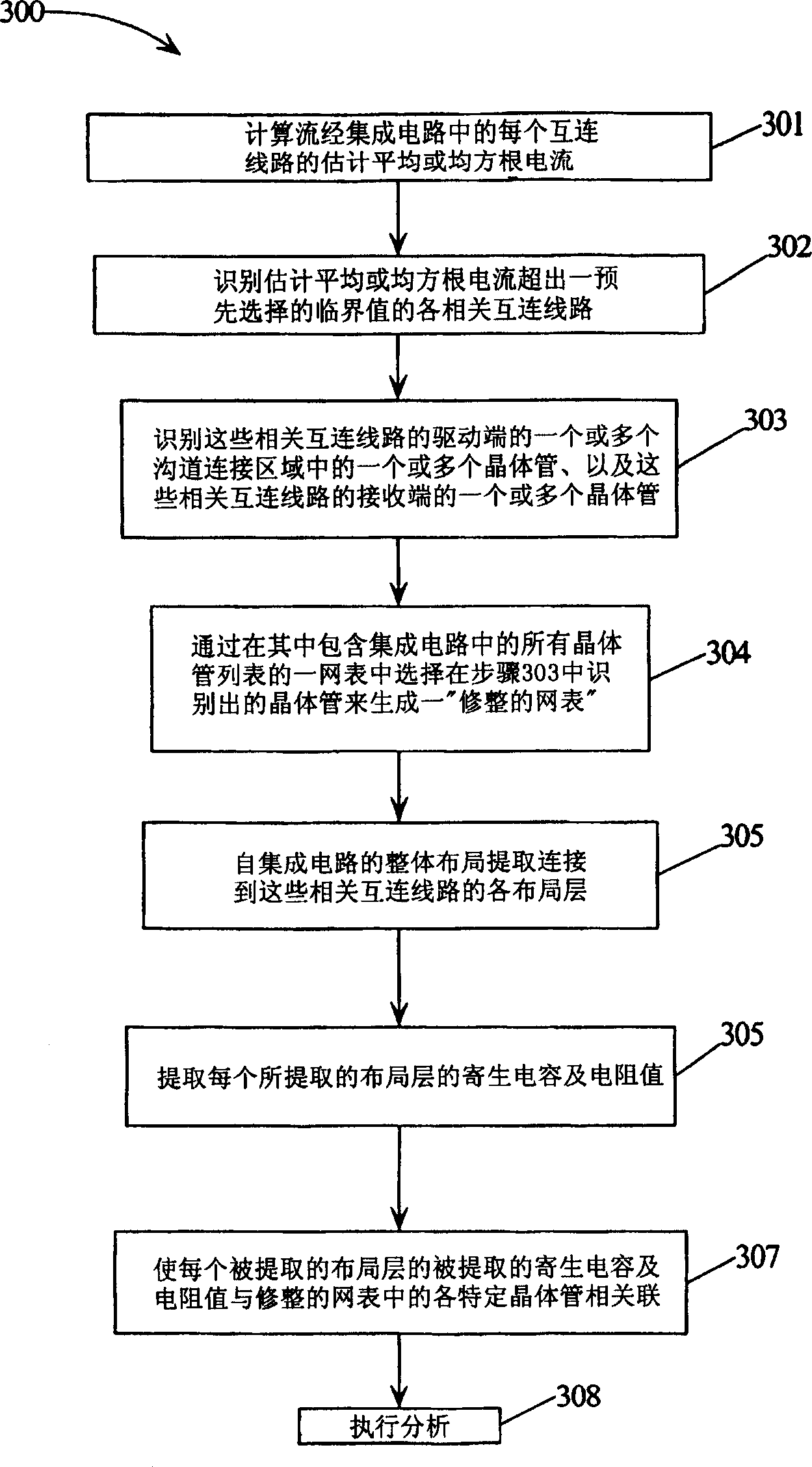 Extracting wiring parasitics for filtered interconnections in an integrated circuit