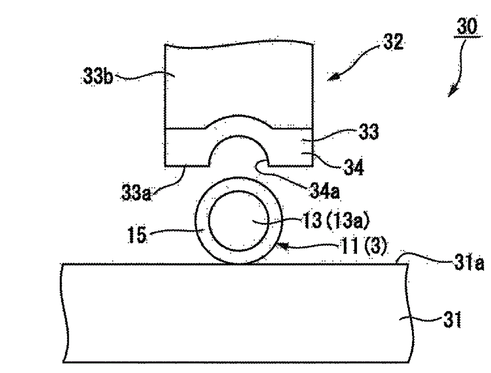 Wire processing device, wire processing method, storage battery and wire processing and examining device