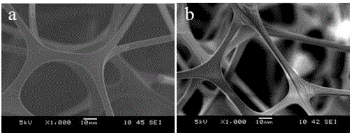 Method for preparing efficiently hydrophobic and oil-absorbing sponge with fluorine-containing silane coupling agent as cross-linking agent