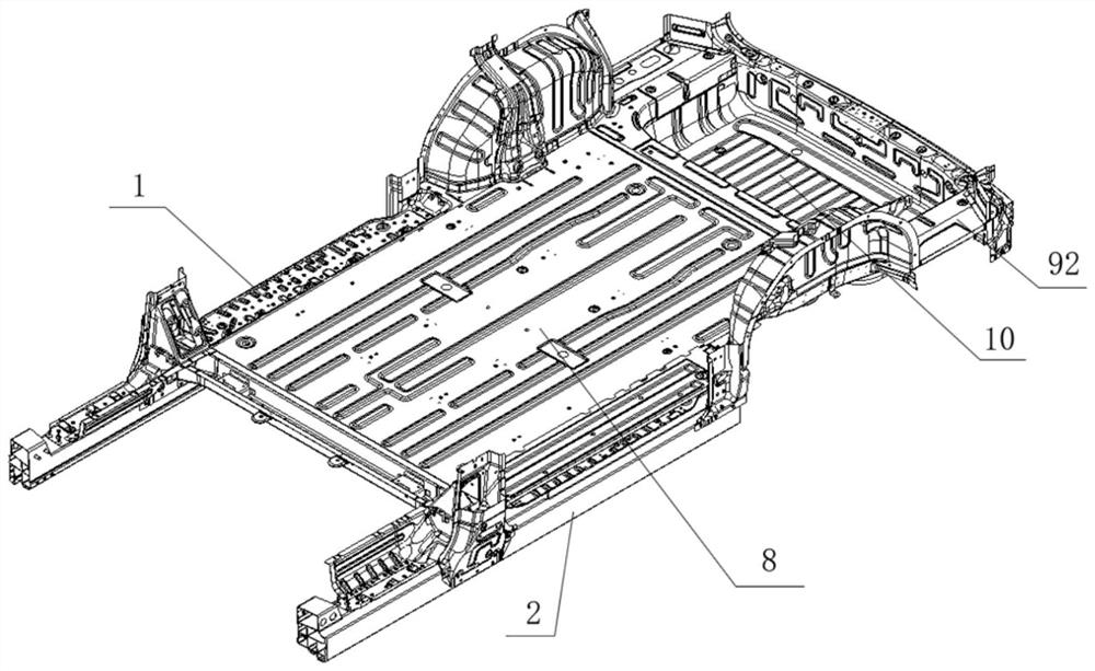 Middle and rear floor framework