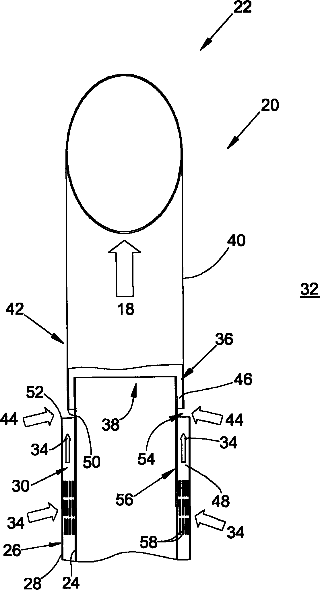 Device for cooling an exhaust gas stream