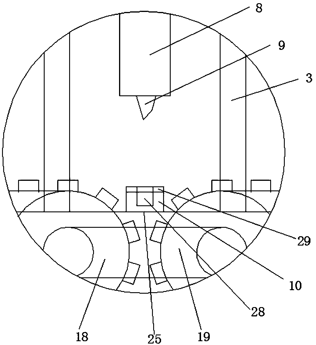 Packing bag tearing line punching apparatus