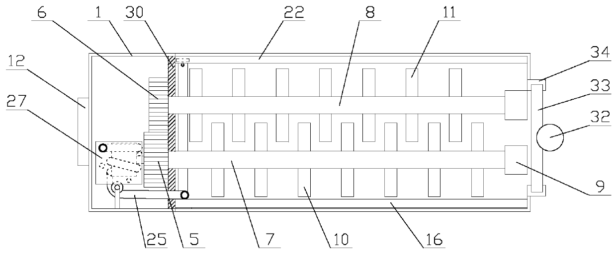 Safe and reliable double-shaft stirrer with thoroughly discharging function