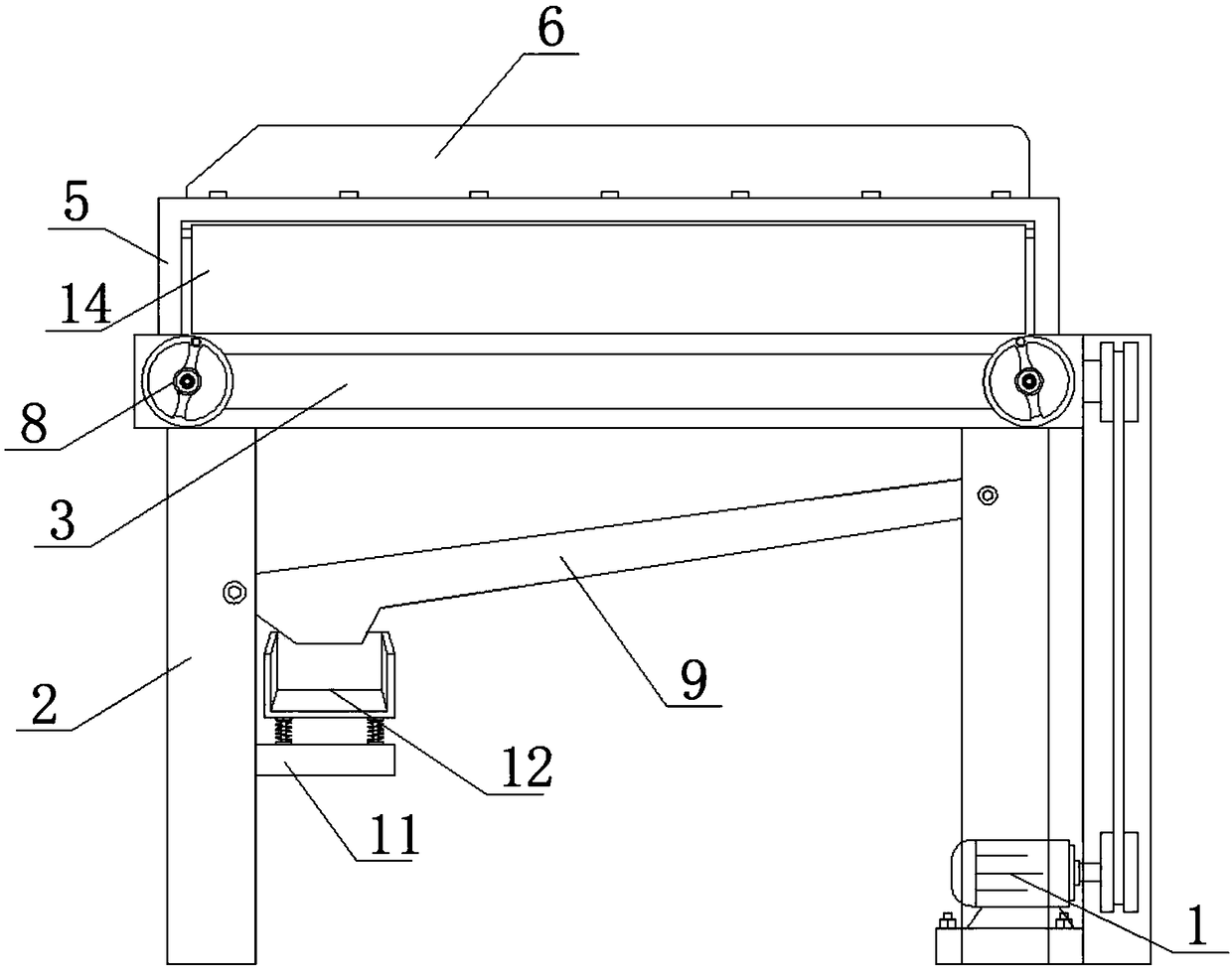 Conveying device of food quality detection device