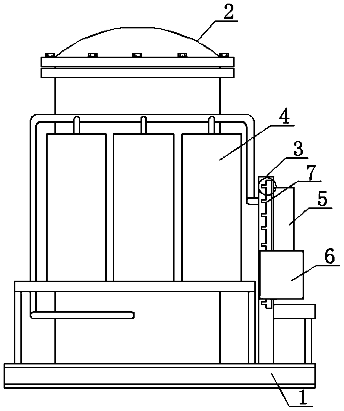 Treatment device for sewage