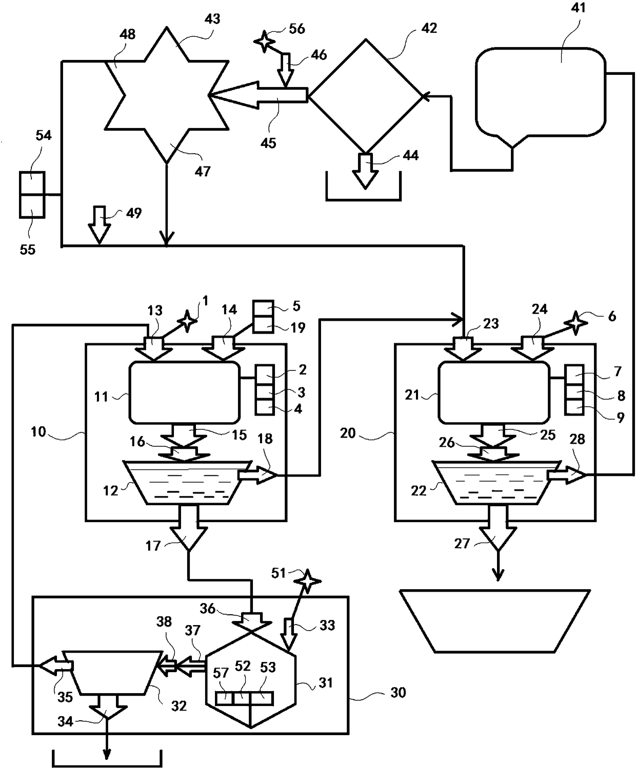 A system for treating wolframite with sulfuric acid to prepare tungstate solution