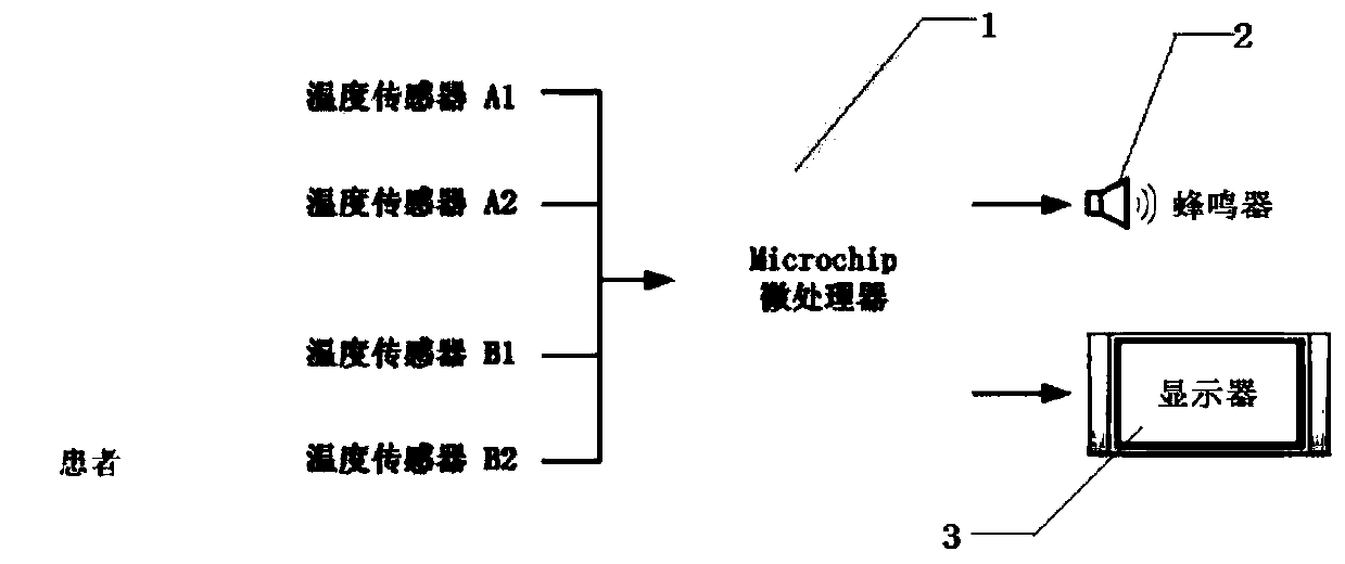 Temperature monitor for diabetic peripheral arterial disease and implementation method for temperature monitor