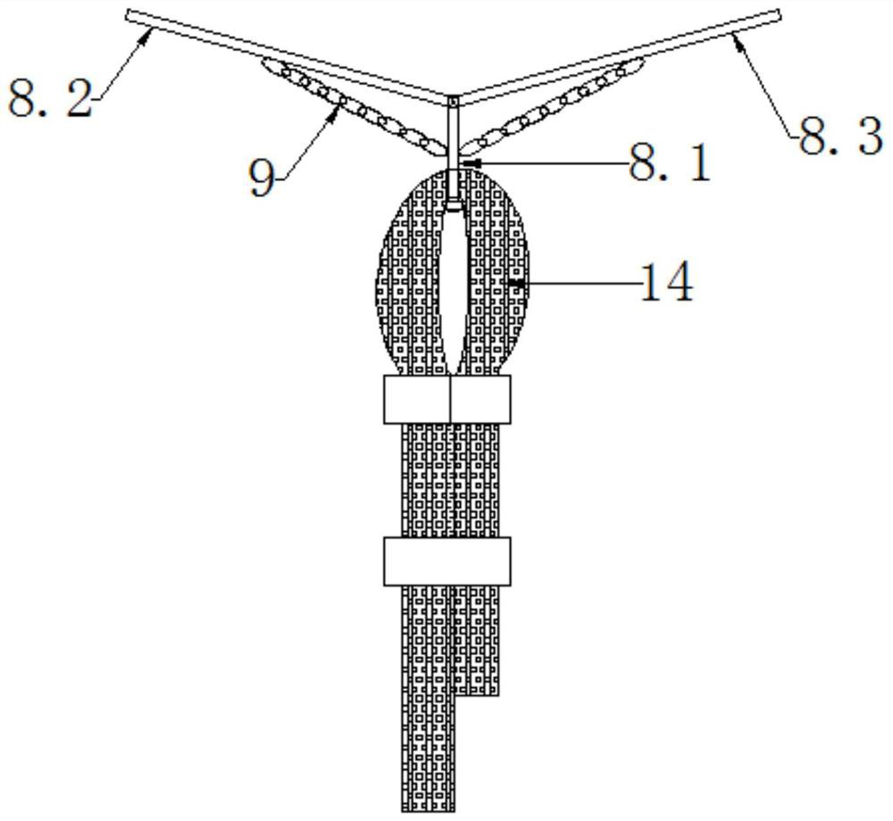 A tool for quickly releasing the anchor card with the rope on the skateboard