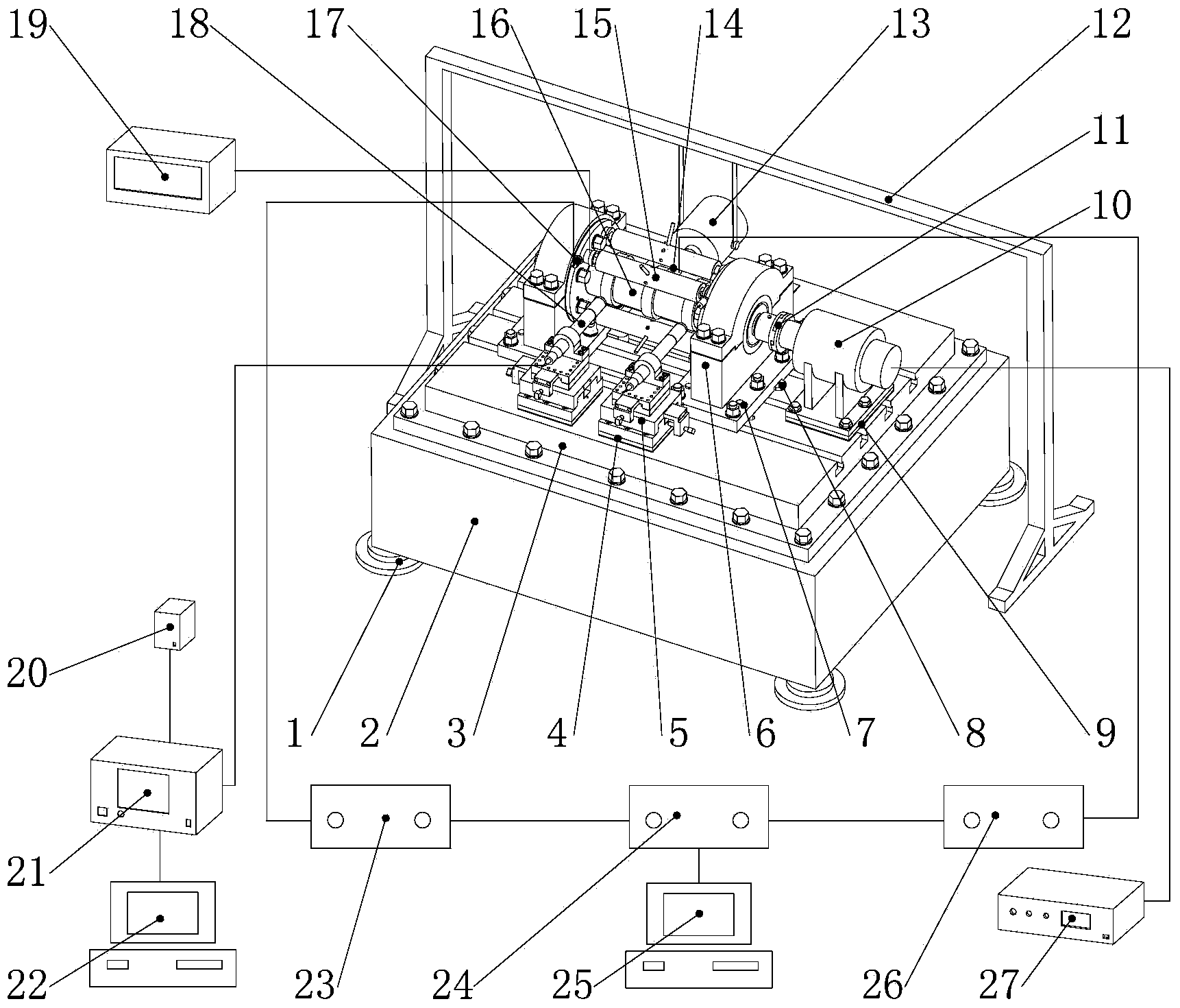 Angular contact ball bearing dynamic parameter tester