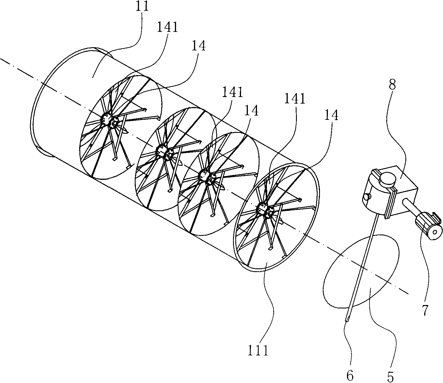 Wind collection type barrel type cross axis power generation system