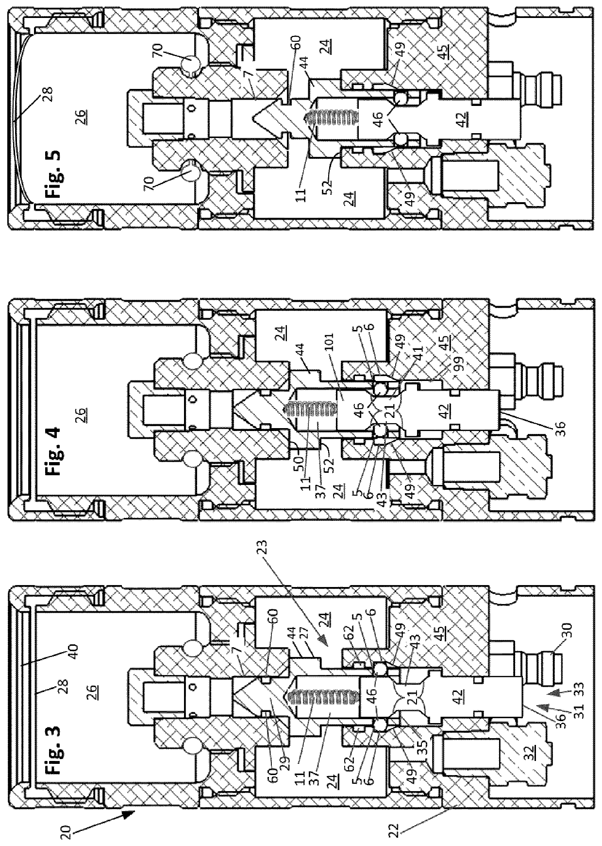 Cartridge for military training device, activation device for cartridge, cartridge kit, and related methods