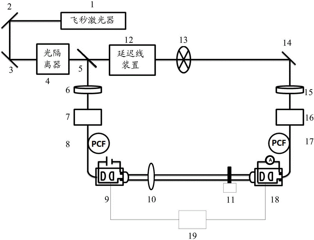 Terahertz time domain spectral radiation and detecting device