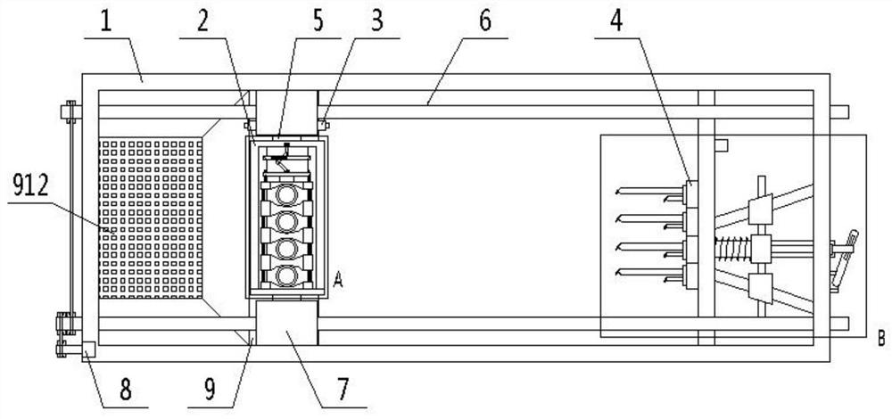 Efficient washing device for preliminary cleaning of test tubes