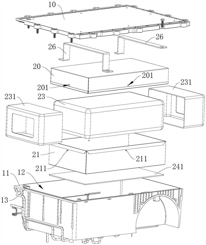 Lamp with battery fireproof structure