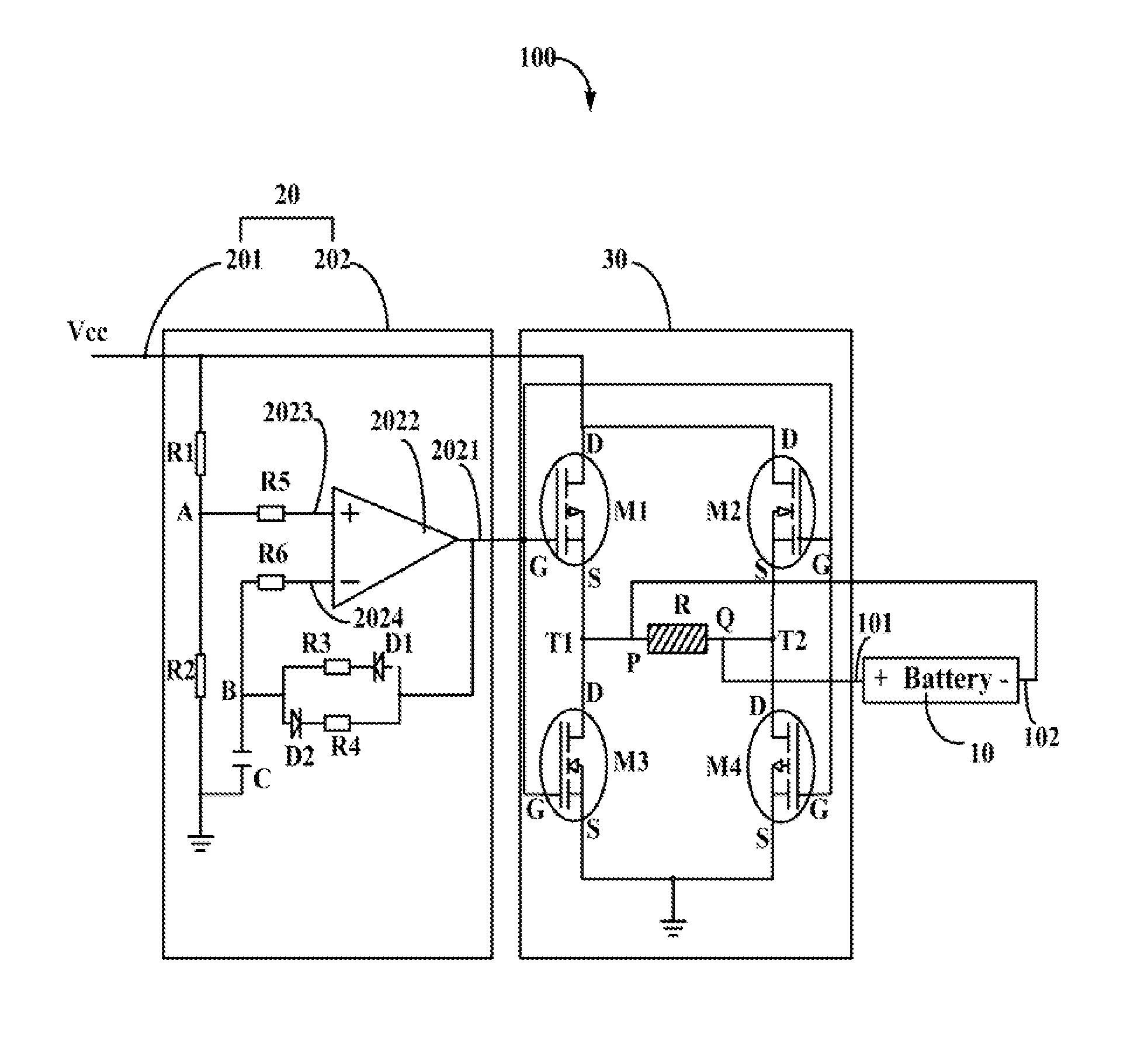 Storage battery charge circuit