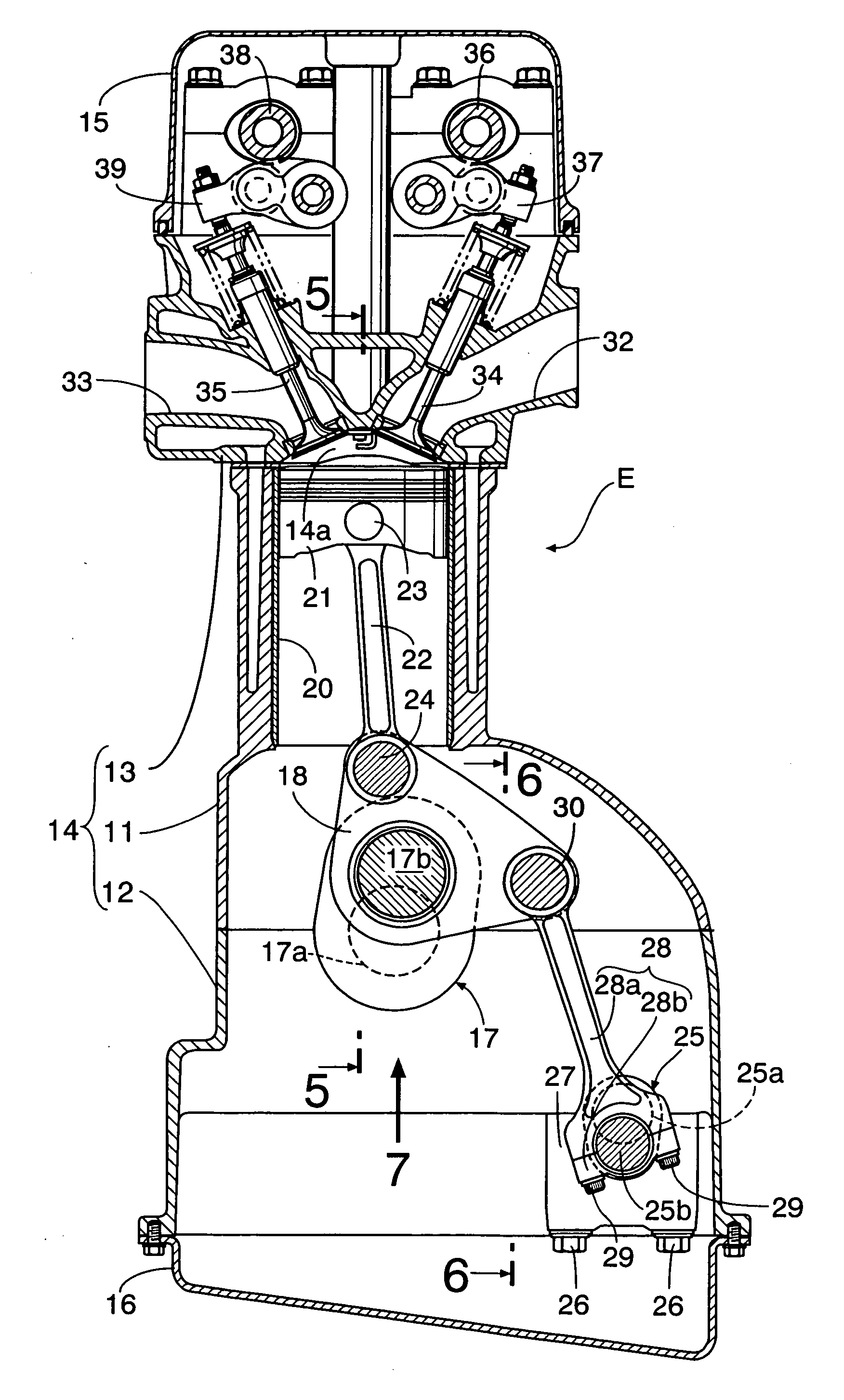 Variable stroke-characteristic engine for vehicle