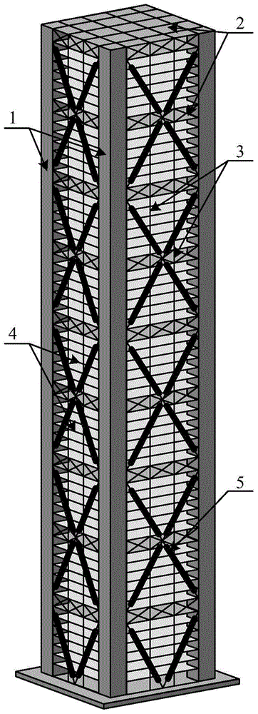 Giant buckling-preventing support frame structure system